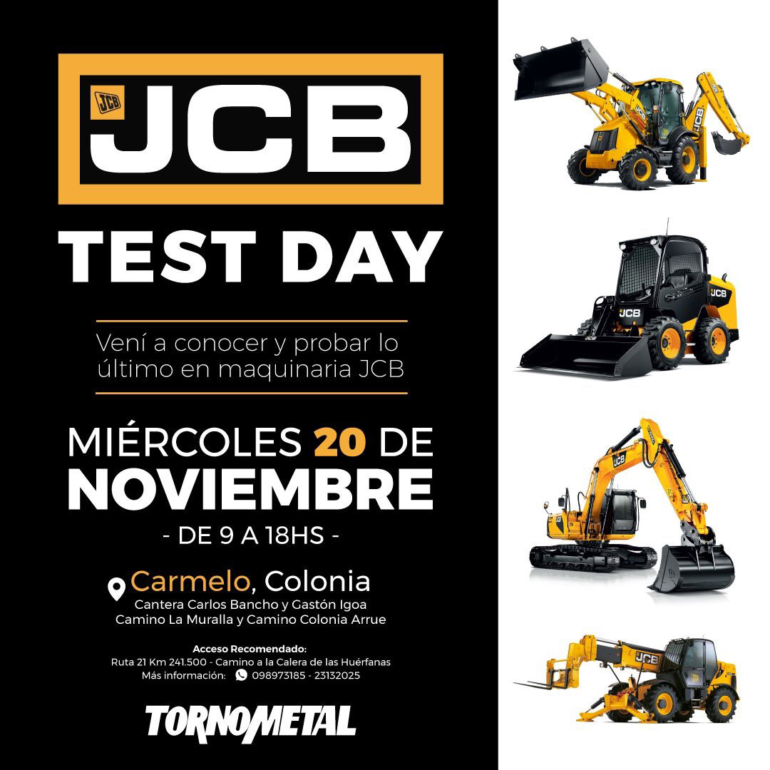 Llega a Carmelo de la mano de Tornometal el JCB test day